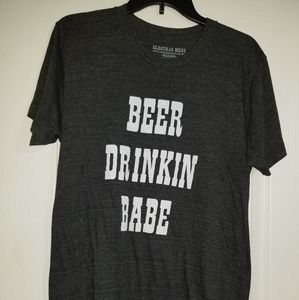 Electric West Graphic Beer Drinkin Babe Tee Shirt
